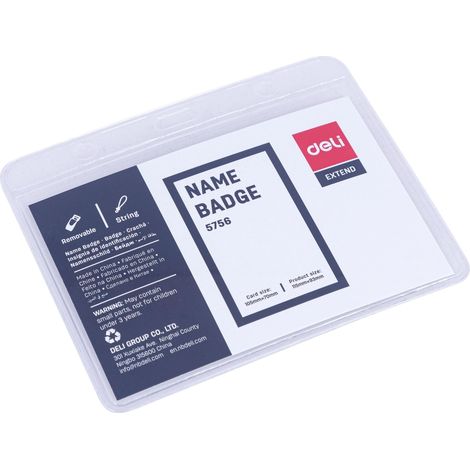 DELI C.50 identificadores PVC horizontal 102x91x0,25mm incluye cordon