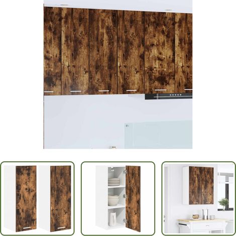 Hängeschrank -  Hängeschrank mit Speicher Riga 2 pcs Geräucherte Eiche und Weiß (1/5)