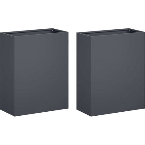Garden Planter 2 pcs Anthracite 40 x 20 x 50 cm vidaXL