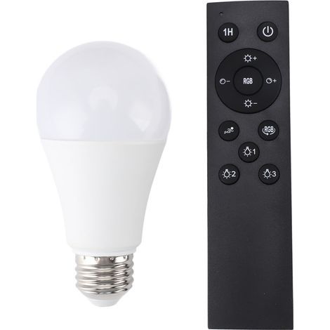 Intelligente LED-Lampe, 2700–6500 K Farbtemperatur, RGB, stufenlos dimmbar, 800 lm, Farbwiedergabeindex (CRI) 80+, E26 A19, mit Fernbedienung, 100–245 V (1/5)