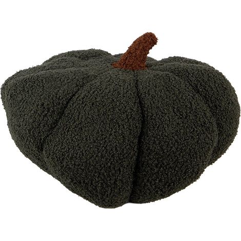 Citrouille Décorative d'Automne en Polyester Vert Ø 20 x 14 cm pour Intérieur et Jardin - PANGIVO (1/3)