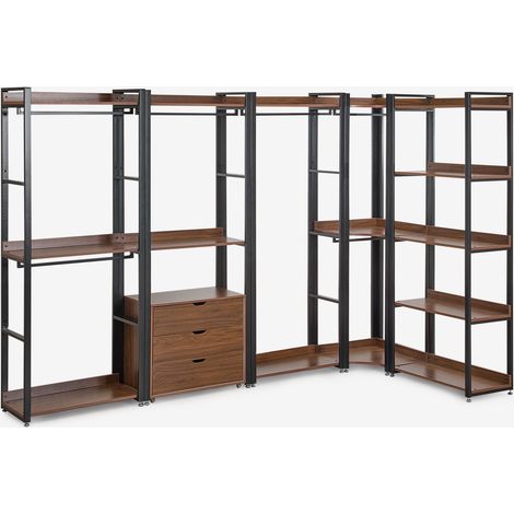 Armario Modular Abierto Esquinero de 5 Piezas en Acero y Madera Ariaster SKLUM (1/5)