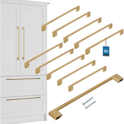 Maniglia per mobili da cucina KOTARBAU® Classica Moderna Oblunga Lunga Oro Opaco Interasse 289 MM 256 MM Set di 10