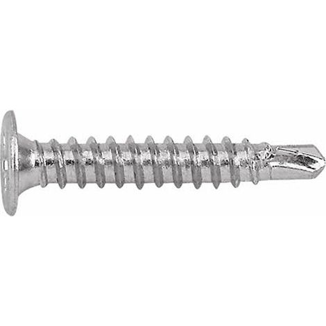 Boite de 500 - Vis autoperceuse filetées à tôle et PVC - Tête extra plate - Empreinte PH - Inox A2 4,2 x 23 (1/2)