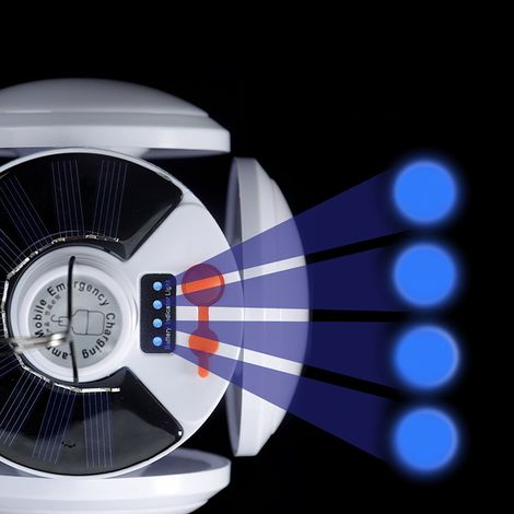 Solar-Campinglampe, hohe Helligkeit, energiesparend, tragbarer LED-Lichtstreifen für den Außenbereich mit Haken, geeignet zum Angeln und für Notfallsituationen. (1/4)