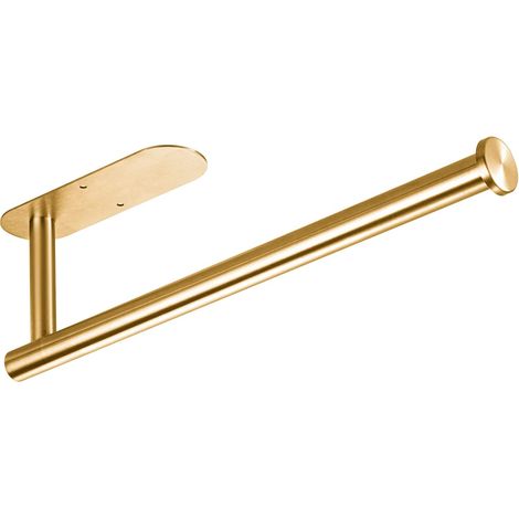 Porte-essuie-tout mural autocollant ou perçable salle de bain 33,5 cm Acier Inoxydable Doré (1/3)