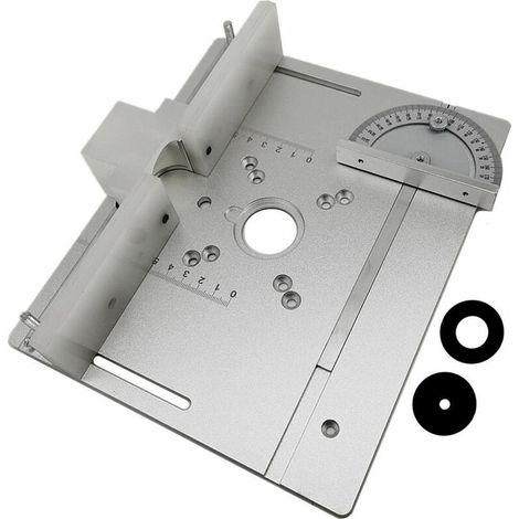 royaluxe - Lot de 3 plaques d'insertion de table de toupie en alliage d'aluminium pour le fraisage du bois, planche à rabat, machine de coupe, outil auxiliaire de gravure, bancs de travail du bois, pl (1/5)