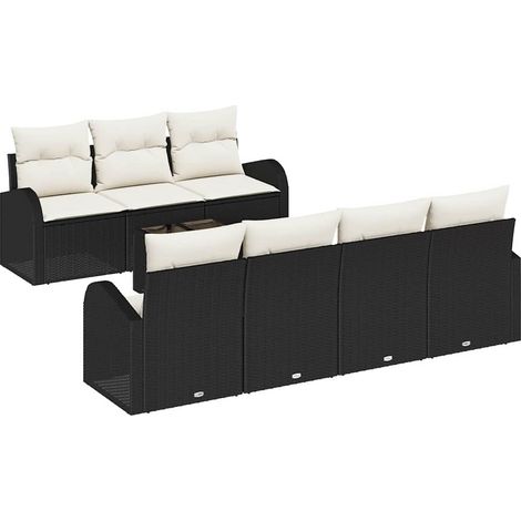 Maison Exclusive - Gartensofa-set Schwarz 55 x 55 x 37 cm Poly-Ra