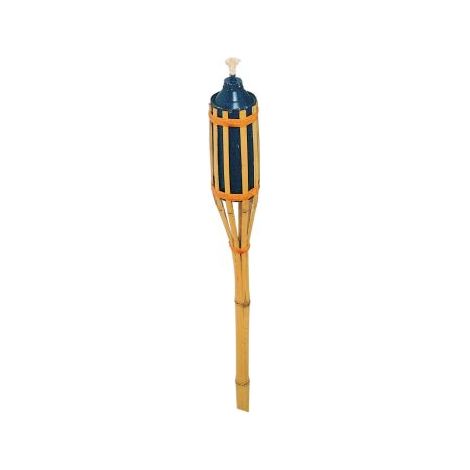Torche bambou 120 cm h cuve tole 0,625 l pour jardin exte'rieur