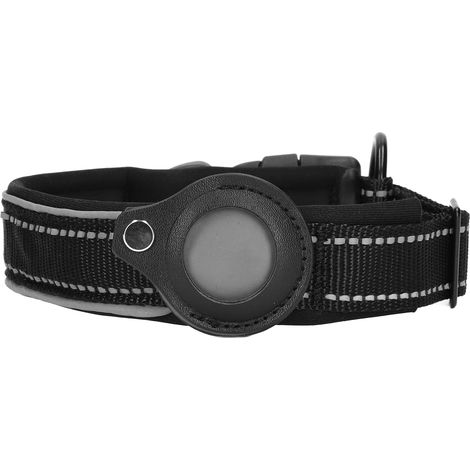 Collier réfléchissant pour chien, réglable, en néoprène résistant et rembourré, avec support pour étiquette d'identification aérienne, pour chiens moyens et grands (43-50 cm). (1/5)