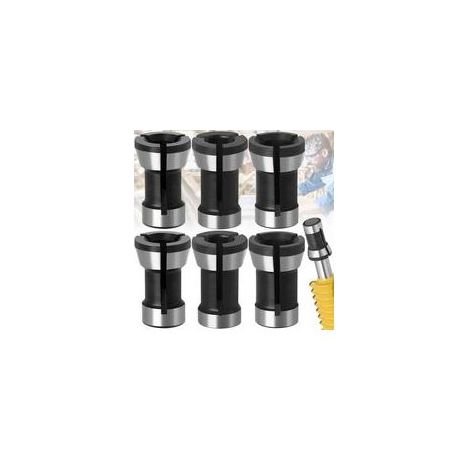 6 Pièces Tête De Mandrin De Collet, Mandrin De Collet Adaptateur, Tête De Mandrin De Collet Adaptateur, Mandrin De Serrage Pour Défonceuse, Adaptateur De Mandrin à Pince 6mm/6,35mm/8mm