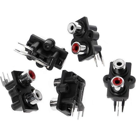 Connecteur RCA femelle stéréo audio/vidéo à 2 positions monté sur circuit imprimé (1/5)
