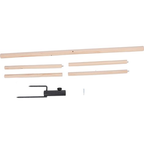 Jouet de perche de poulet pour poulailler, support de perchoir en bois avec accessoires de prise de terre en fer (1/5)