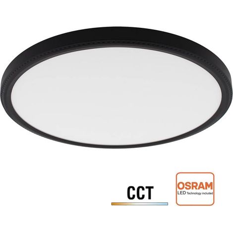 Plafón Led MOON KRAMFOR 42W, Ø400mm, CCT, regulable, negro, 3000-4000-6000K