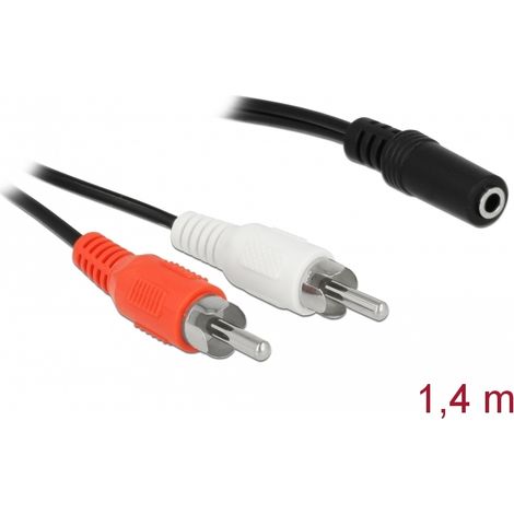 Delock Cable de audio 2 x RCA macho a conector estÃ©reo 1 x 3,5 mm de 3 pines 5 m