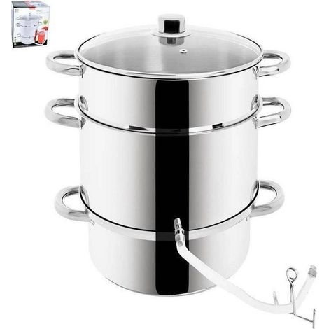 Extracteur de jus multifonction - ORION - 8L - Acier inoxydable - Compatible tous feux - Couvercle en verre (1/4)
