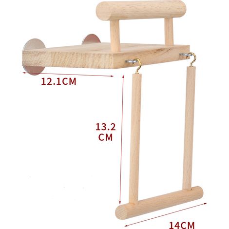 Plateforme pour cage à oiseaux, perchoirs, support, accessoires de jeu en bois naturel pour perroquets, balançoire pour calopsittes, jouets suspendus (1/2)