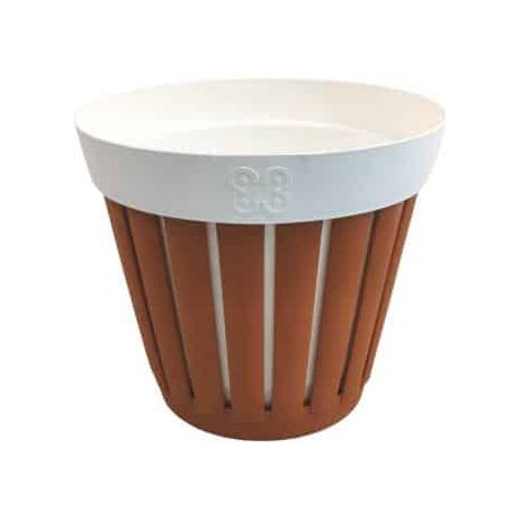 Vaso Linea Kreta D25 Bianco/ Terracotta ECOPLAST (1/2)