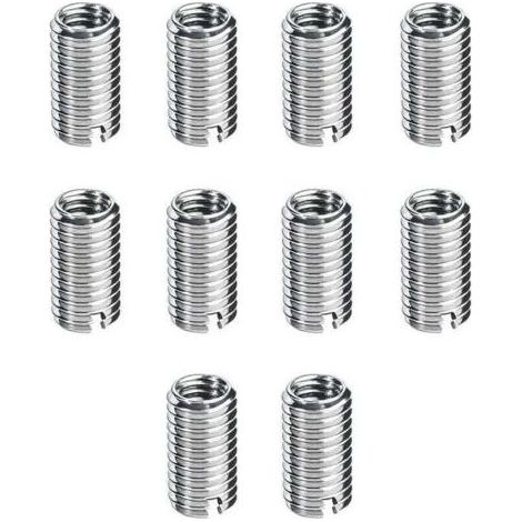 VURAHOME - 10 Stück M8/M10 Gewindeeinsätze, XU, selbstschneidendes Gewinde, Schraubenmuttern M8 1,25 Innengewinde, M10 1,5 Außengewinde, 12 mm lang, Reparatur für die Gerätewartung - (1/5)