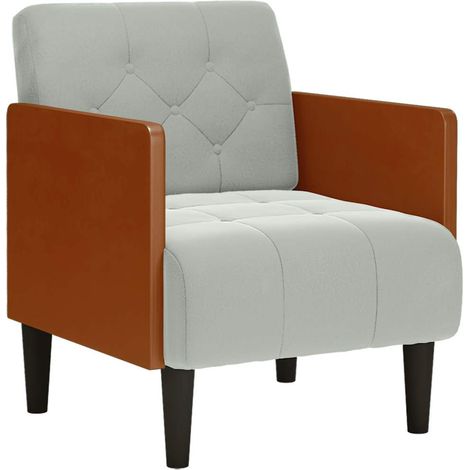 Maison Exclusive - Divano Sedia con Braccioli Grigio Chiaro 55 cm in Velluto