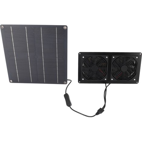 Kit ventilateur solaire 15W panneau silicium monocristallin pour extraction admission et refroidissement ventilation (1/5)