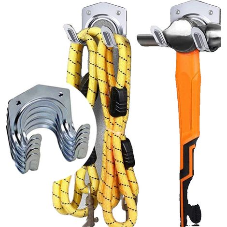 Wandhaken, Metall, 7 x 6 x 5,5 cm, Packung mit 5, Korrosionsbeständig, Für Garten- und Haushaltswerkzeuge (1/5)
