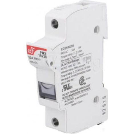 Interrupteur-sectionneur, porte-fusible PMX 1P pour fusibles 10x38, 1000 V CC, 32 A, pour installations photovoltaïques 485150