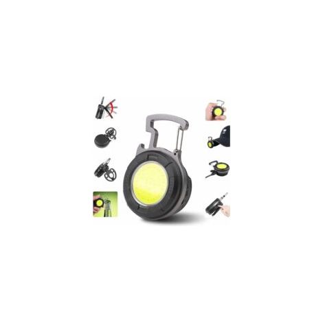 Mini LED Lampe de Poche COB Lampe de Travail Portable Petites Porte-clés Lampes de Poche étanches Baladeuse Led Rechargeable Ouvre-bouteille pour Camping Éclairage d'urgence Atelier