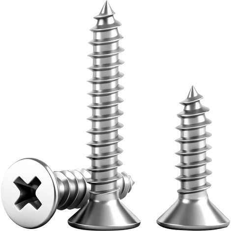 20 pieces Vis à Bois en Acier Inoxydable M5x50mm,Vis Autotaraudeuses a Tête Fraisée Entièrement Filetées pour meubles (1/5)