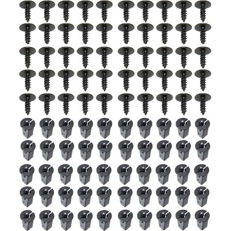 50 Pièces Clip De Fixation Pour Pare-Chocs, Clips Fixation Voiture Pour Les Pare-Chocs Ailes Et Portes, Support Couvercle Moteur Durable Arche Roue Torx Vis Boulon Universel Rivets Clips (1/5)