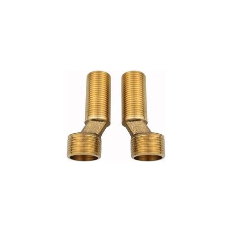 2 pièces Adaptateur de raccord S, 3/4 pouces x 1/2 pouce filetage extérieur S adaptateur pour pomme de douche, décalé de 8 mm, longueur 65 mm, bras pivotant réglable, raccord excentrique pour robinets (1/5)