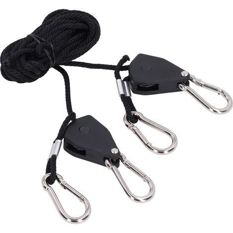 Set mit 2 1/8"-Metall-Ratschenhaken zum Aufhängen von Pflanzenlampen, verstellbarer Seilspanner (1/5)
