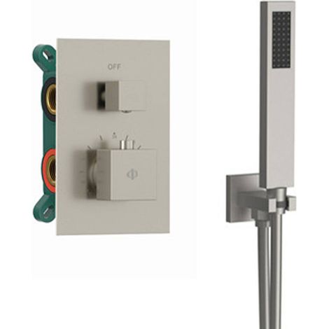 Conjunto Empotrar 2/3 Fun. Termostatico Orion Nickel - GME