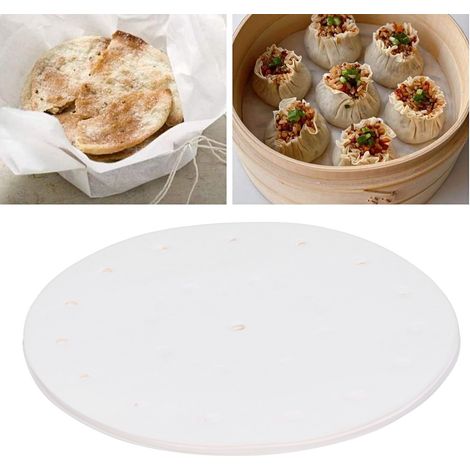 Papier de Cuisson [Sans Adhésion] 100 feuilles rondes (21.5cm) absorbant l'huile pour friteuse, barbecue et plat de cake (1/5)