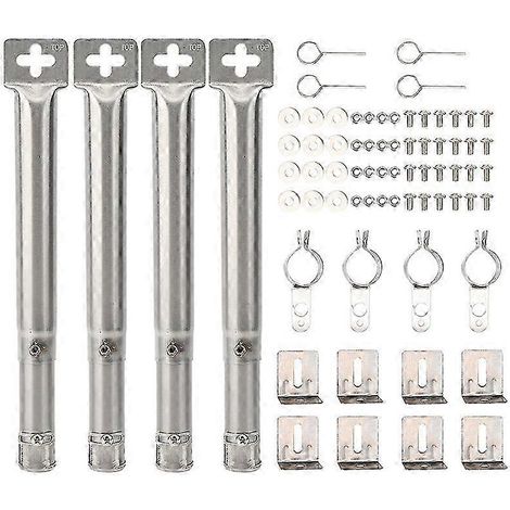 Jeu de 4 brûleurs droits en acier inoxydable pour barbecue à gaz, pièces de rechange universelles, tubes de cuisson robustes, remplacement facile pour gril (1/5)