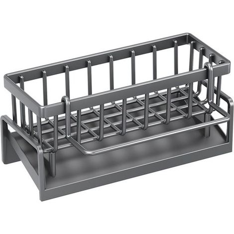 Organizzatore da cucina in acciaio inox con foro di drenaggio，adatto come porta spugne，un accessorio ideale per cucina e bagno (1/4)