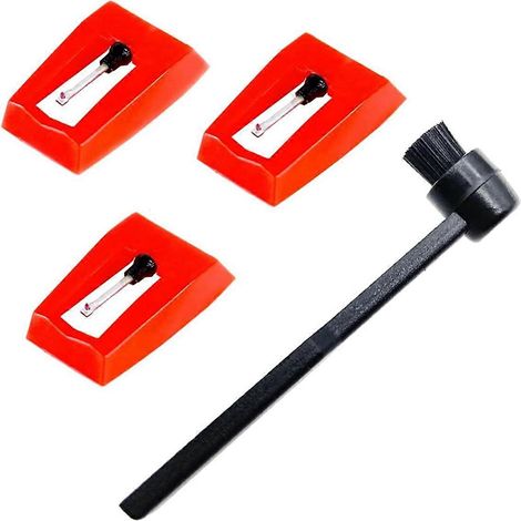 Lot de 3 aiguilles de rechange pour platine vinyle avec brosse de nettoyage (1/5)