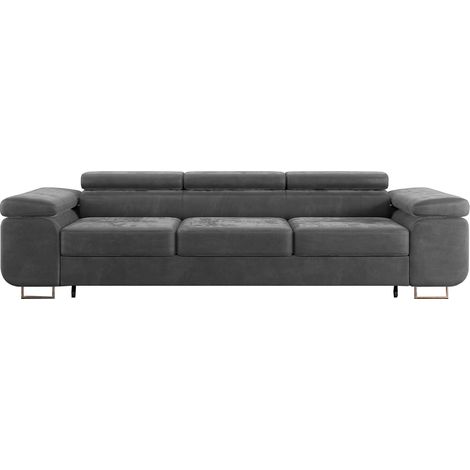 3-Sitzer-Sofa Lyam Dunkelgrau