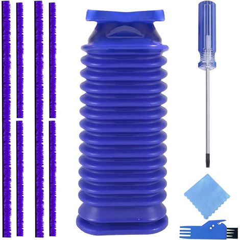Tuyau Bleu Rayé pour Dyson V7/V8/V10 - Pièces Détachées Aspirateur, Tambour d’Aspiration, Feutres, Tournevis Hexagonal (1/5)