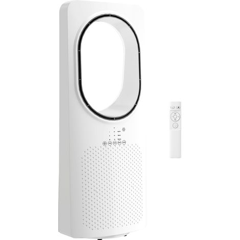 Ventilateur colonne, avec télécommande, oscillation, éclairage LED, blanc, pour maison bureau salon, air frais maison