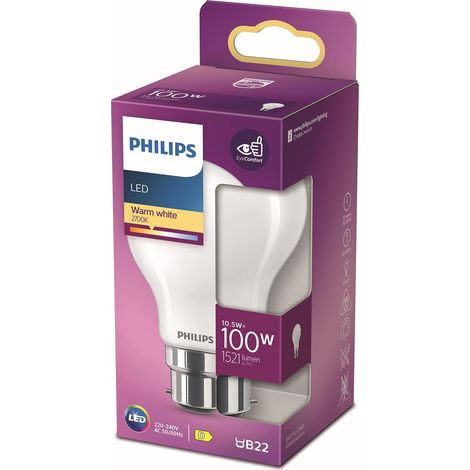 Philips Lampadina LED Classic, Equivalente a 100W, Attacco B22, Luce Bianca Calda, non Dimmerabile (1/3)