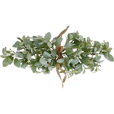 Winter Spray Arrangement with Lambs Ear and Wax Flower - Plastic - H70 cm - Green