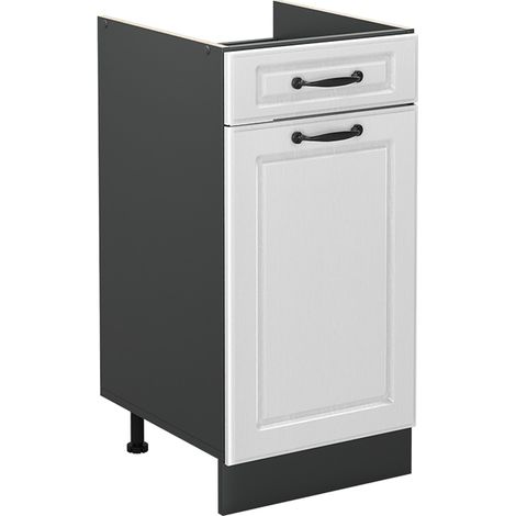 Küchenunterschrank R-Line, Weiß Landhaus/Anthrazit, 40 cm ohne Arbeitsplatte, Vicco (1/5)