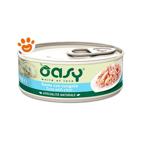 Oasy Cat Specialità Naturali Tonno con Vongole - Oasy Cat Specialità Naturali Tonno con Vongole - Lattina Da 70 Gr
