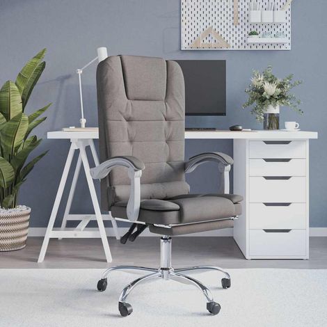 Chaise de bureau inclinable Fauteuil gamer - Chaise d'ordinateur Taupe Tissu BV814012 - BonneVie (1/5)