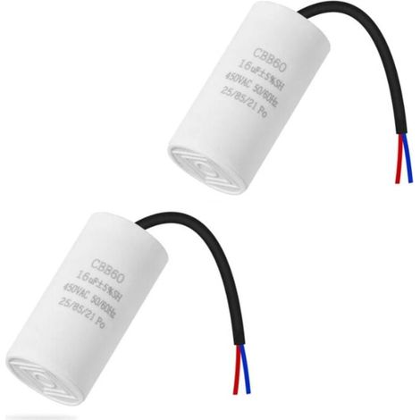 CBB60 16 µF 50/60 Hz Anlaufkondensator, Motorkondensator, Mikrofarad-Kondensator mit Draht (1/5)