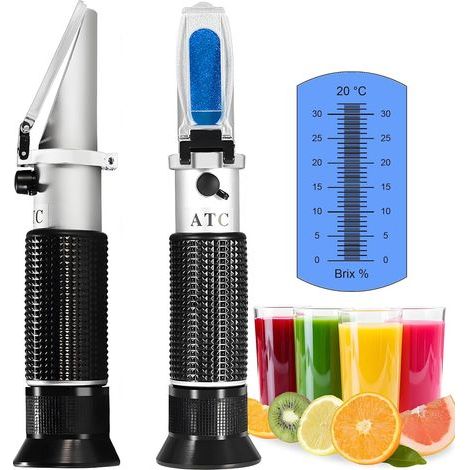 Brix Refractometer, 0-32% Scale, Temperature Compensation, Measures Fruit Juice, Wine, Milk, Professional Use (1/5)