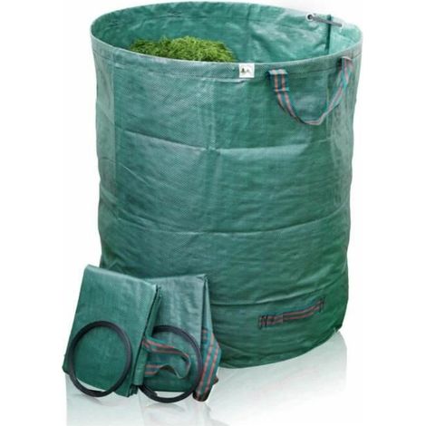 royaluxe - Sacs de jardin, sacs d'herbe de jardin pliables et autoportants 120Lx3 propreté (1/4)