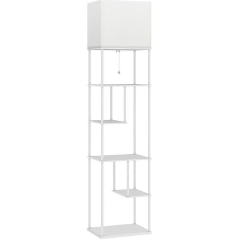 Lampada da terra con ripiani, luminosità e temperatura colore regolabili per camera da letto, ufficio, soggiorno, bianca, disponibile in loco. (1/5)