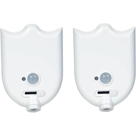 Lot de 2 veilleuses pour toilettes, détecteur de mouvement, projection lumineuse pour cuvette, éclairage LED pour l'intérieur des toilettes (1/5)